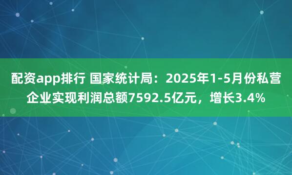 配资app排行 国家统计局：2025年1-5月份私营企业实现利润总额7592.5亿元，增长3.4%